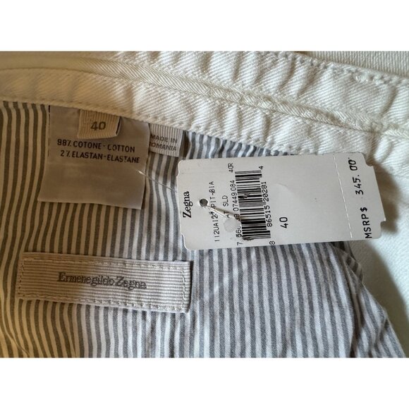 Ermenegildo Zegna Men's Off White Stretch Straight Leg Jeans US 40 IT 56 NEW - Picture 14 of 16